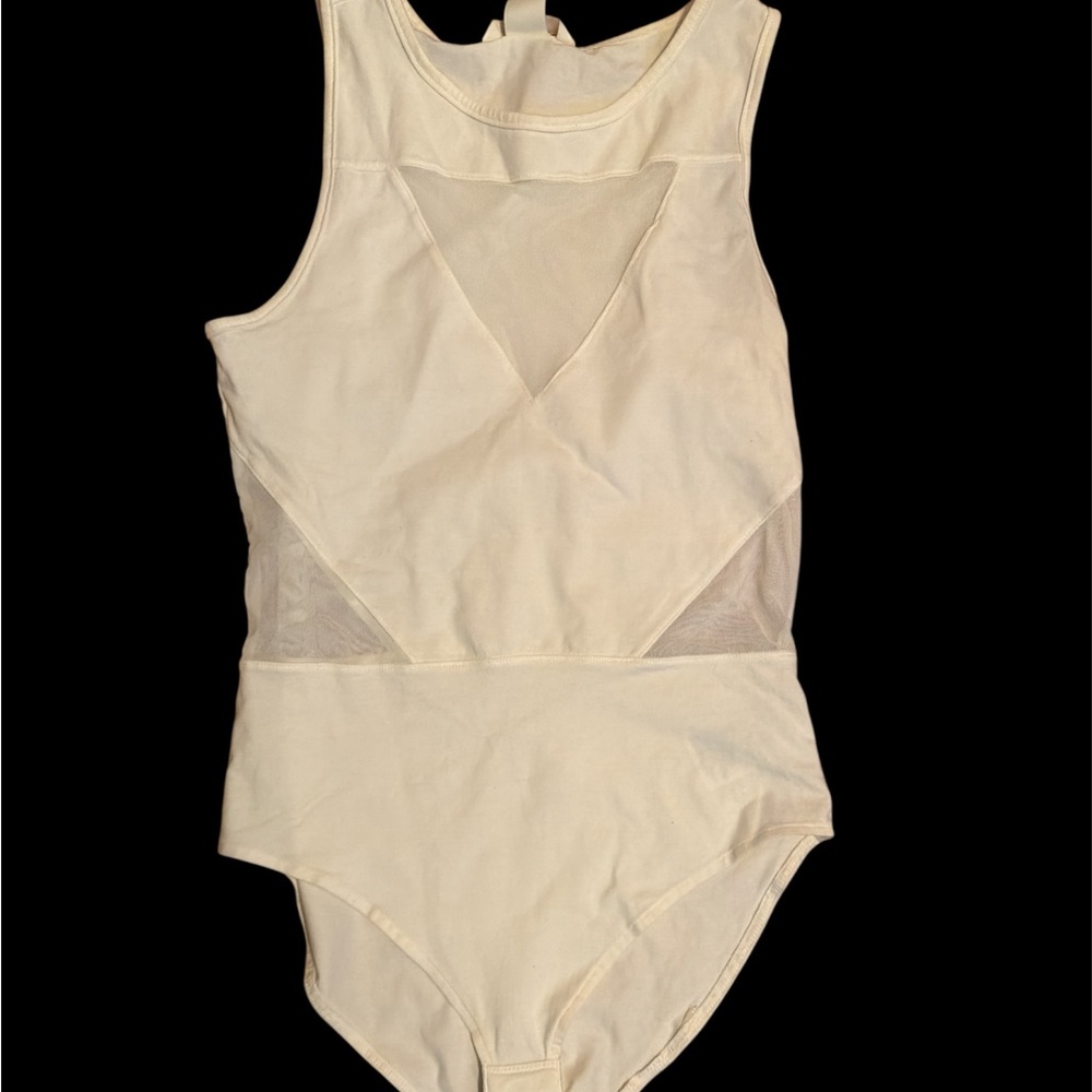 White Mesh Sleeveless Bodysuit